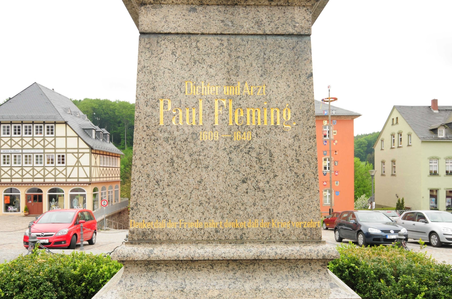 Paul Fleming Denkmal Inschrift